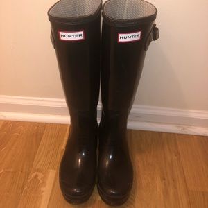 black hunter boots size 8